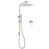 WELS Brushed Nickel Dual Shower Set Sliding Rail Arm Large 12" Round Head Handheld Small Face Mixer