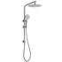 WELS Gunmetal Round 10" Twin Shower Head 3 Modes Handheld Slide Rail Diverter Arm