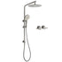 WELS Gun Metal Round 10" 2in1 Shower Head 3 Modes Handheld Slide Rail Arm Twin Taps