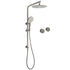 WELS Gun Metal Round 10" Twin Shower Head 3 Modes Handheld Slide Rail Hot Cold Taps Set