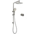 WELS Gun Metal Round 10" Twin Shower Head 3 Modes Handheld Slide Rail Arm Diverter Mixer Set