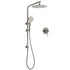 WELS Gun Metal Round 10" Twin Shower Head 3 Modes Handheld Slide Rail Diverter Mixer