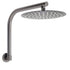 Gun Metal Round 10" Rainfall Shower Head + High Rise Gooseneck Wall Arm Bath Set