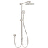 Brushed Nickel 2in1 Round 8" Stainless Steel Rain Head Shower Handheld Sliding Rail Arm Set