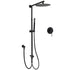 Matt Black 2in1 Round Shower 10" Rainfall Head Metal Handheld Sliding Rail Diverter Mixer Set