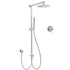 Brushed Nickel Round 8" Rain Head Shower 1 Mode Handheld Sliding Rail Arm Mixer 2in1 Set