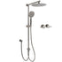 WELS Gun Metal 2in1 Round Shower 10" Rain Head 3 Mode Handheld Sliding Rail Twin Taps Set