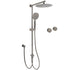 WELS Gun Metal Dual Round Shower Head 10" Rain Head 3 Mode Handheld Sliding Rail Diverter Set