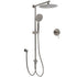 WELS Gun Metal Double Round Shower 10" Rain Head 3 Mode Handheld Sliding Rail Mixer Valve Set