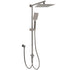 WELS Gun Metal 2in1 Shower Set Square 10" Rain Head Handheld Adjustable Silde Rail Combo