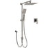 WELS Gun Metal 2in1 Shower Set Square 10" Rain Head Handheld Silde Rail Hot Cold Mixer