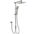 WELS Gun Metal 2in1 Shower Set Square 12" Rainfall Head Handheld Adjustable Silde Rail Combo