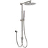 WELS Gun Metal Dual Round Shower 10" Rain Head Stainless Steel Handheld Sliding Rail Diverter Set