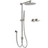 WELS Gun Metal 2in1 Round Shower 10" Rain Head Single Mode Handheld Sliding Rail Twin Taps Set