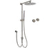 WELS Gun Metal Dual Round Shower Head 10" Rain Head Stainless Steel Handheld Sliding Rail Diverter Set