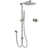 WELS Gun Metal 2in1 Round Shower 10" Rain Head Stngle Mode Handheld Sliding Rail Arm Mixer Set