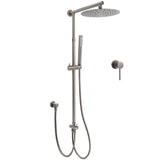 WELS Gun Metal 2in1 Round Shower Set 10" Rain Head Metal Handheld Sliding Rail Small Face Mixer