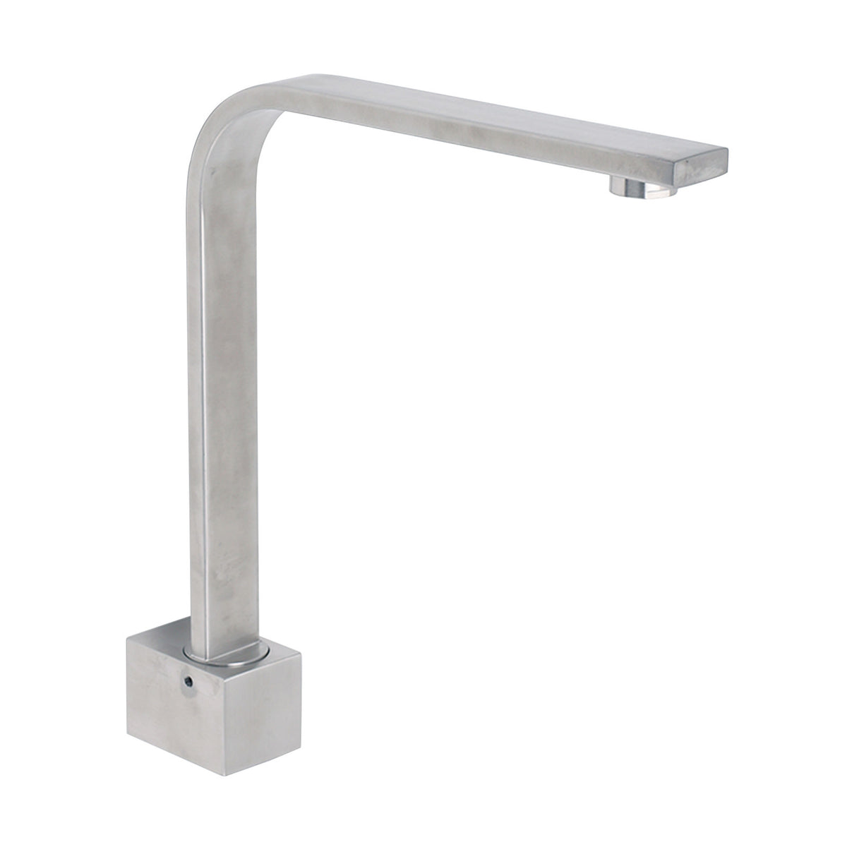 Brushed Nickel Square Spout Gooseneck Arm High Rise Bathtub Filler Water Outlet