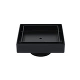 WaterMark Matt Black 100x100mm Square Tile Insert Shower Grate Floor Drain 50mm Waste