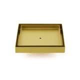 Brushed Gold Square 150x150mm Tile Insert Floor Drain Shower Grate 50mm Waste