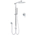 WELS Chrome 10" Round Rain Handheld Double Shower Head Arm Sliding Rail Wall Mixer Valve