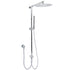 WELS Chrome Round Large 12" Rain Shower Head Single Mode Handheld Wall Arm Rail 2in1 Set