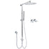 WELS Round Large 12" Rain 2in1 Shower Head Stainless Steel Handheld Wall Rail Brass Twin Taps Set