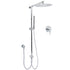 WELS Round 12" Rain Twin Shower Head Stainless Steel Handheld Wall Rail Chrome Mixer Valve Set