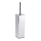 Bathroom Polished Chrome Square Standing Toilet Brush Stainless Steel Holder Cup Kit