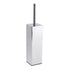 Bathroom Polished Chrome Square Standing Toilet Brush Stainless Steel Holder Cup Kit