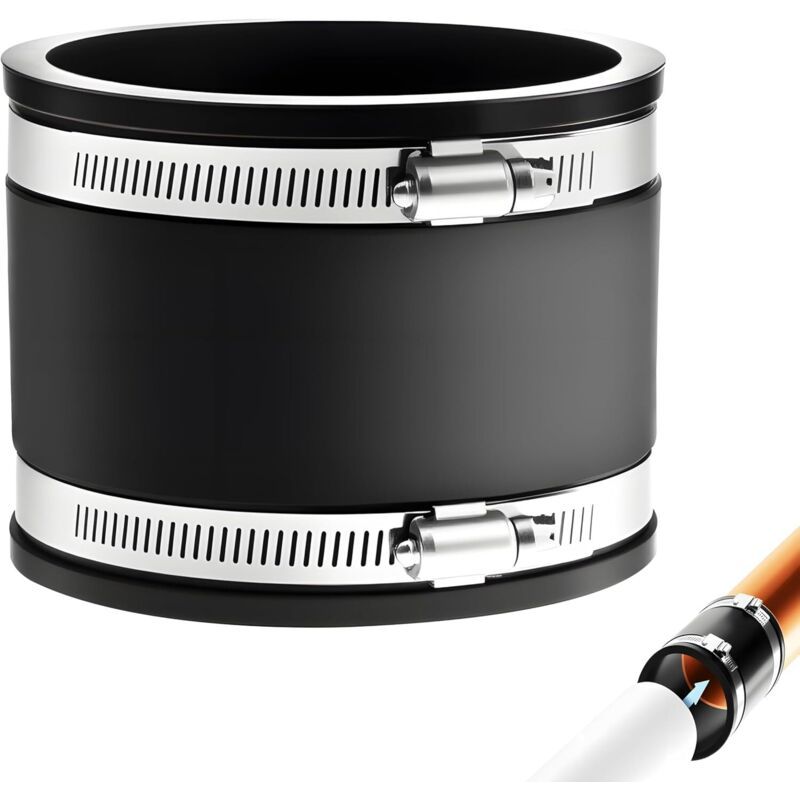 Rubber Sleeve Hose Rigid Hose Steel Hose Charcoal Filter Flexible Rubber Sleeve Odourless Noise Reducing Sleeve for Tubular Fan, 100 mm
