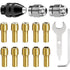 15 Pcs Dremel Compatible Chuck Rotary Tool Accessories to Replacement 4486 Quick Change Chuck Replacement 4485 Brass Collet Metal Nut, 0.8mm, 3.2mm