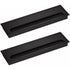 2 Pcs Rectangular Cable Cover for Recessed Installation on Desk Black, Cable Cover Cable Grommet Anodized Aluminum, 80 X 280 mm, 280 mm