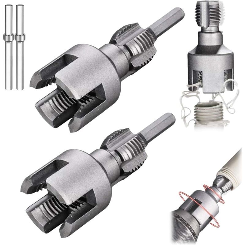 and Integrated Internal and External Pipe Threading Tool and, Pipe Repair and Dfayu Suitable for Electric Drill Thread Cutting, 0.5 in, 0.75 in