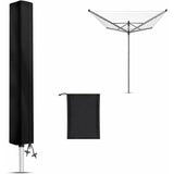 Waterproof Outdoor Rotary Clothesline Cover Black, 120D Oxford Fabric Protective Cover for Rotary Clothesline with Zipper, 160 X 15 X 15 cm, 15 cm