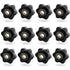 12 Pcs Plastic Star Black, Star Handle Nuts Handle Screws, M8 Internal Thread Knurled Screws for Machine Tools