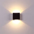 Modern LED Wall Light, 7W, Black Square, Warm Light Living Room Suitable for the Bedroom or Garden with a Colonnade