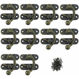 12 Pcs Scrapbooking Album Closures Wooden, Jewelry Boxes Solid Metal Clasps Aesthetic Closures Antique Hinges for Small Boxes