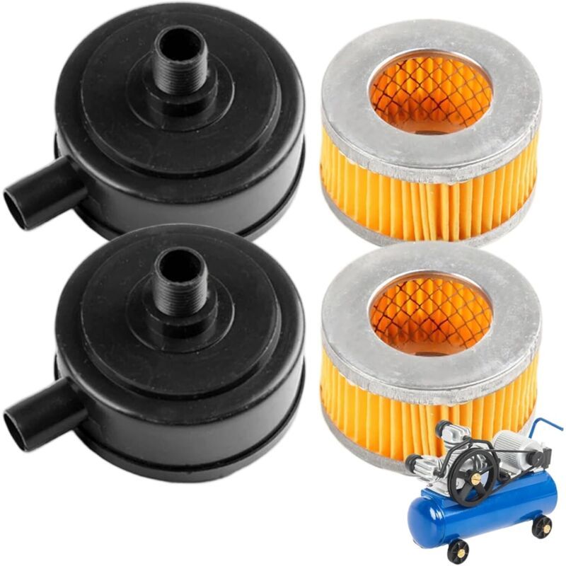 2 Pcs Filter Compresseur of Air of Thread of Admission of Silencieux with Cover in Plastic, 20 mm