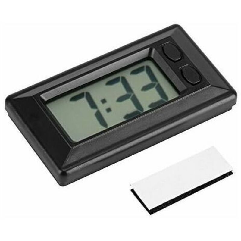 LCD Digital Clock Car Dashboard Desk Electronic Clock, 77x42.4x17.7 mm, 7 mm