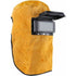 Protective Mask for Welding Helmet Breathable., Leather Lens Heat Resistant Full Protection Welding Hood with Flap