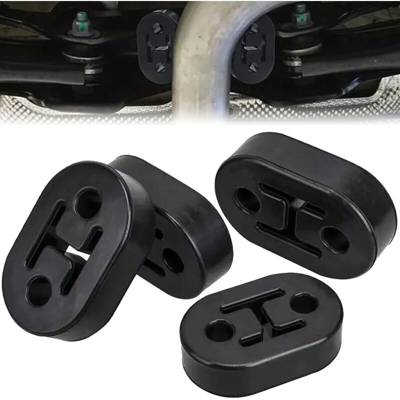 Pieces Holder of Echappement in Rubber Black, 2 Trous Cintre of Echappement Silent Bloc Echappement Holder of Echappement Car, 12mm