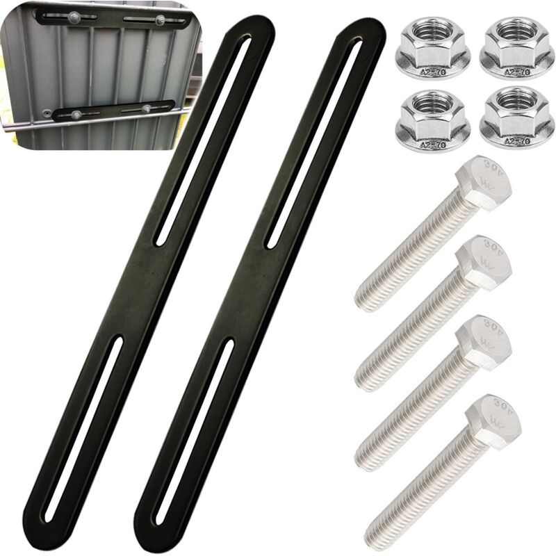 Kit of Holder Box Aux Lettres for Box Au Lettre 2 Kits for Fixer of Boxes Aux on of Portails or of Clotures Black, 215 X 24 mm, 24 mm, 215mm