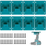 8 Pcs Holder Tools Wall Compatible with Makita 18V, Blue Cyan, Mounted Der Perceuse for Makita Wireless of Machine Atelier Stockage