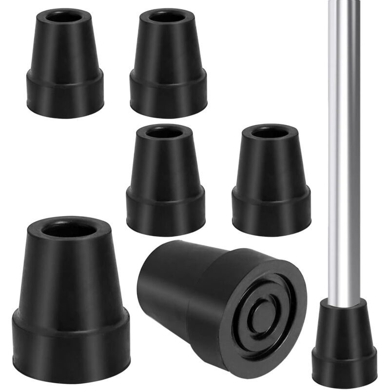 6 Pcs Non-Black Heavy, Slip Crutch Tips Crutch and Cane End Caps Duty Rubber Walking Cane Replacement Feet with Steel Reinforced Tip, 19mm