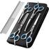 Dog Grooming Scissors Blue, 5, Coated Stainless Steel Piece Pet Grooming Tool Set in Titanium