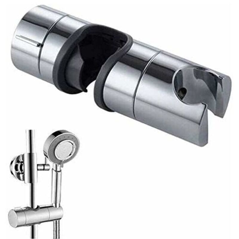 Holder of Shower a Hand of Adjustable of Replacement for Bar Coulissante of 18 a of Clamp for Rail of Gray, Chrome, 25 mm