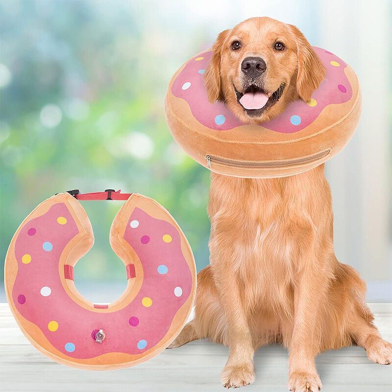 Inflatable Dog Collar Pink, S Anti-Lick Cat Collar Bite and Anti-Suitable for Post Operative Recovery