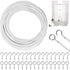 25 Pcs Curtain Cable White, Shower Curtains Curtain Cable Soft Rod Curtain Wire with Eye Bolts Screw Hooks, 10M