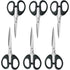 6 Pcs Multi Pointed Tips Medium Trimming Purpose Scissors Suitable for Home Office and School Comfortable Handles, 14 X 6.5 cm, 6.5 cm